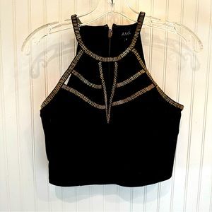 Black and Gold Crop Top
